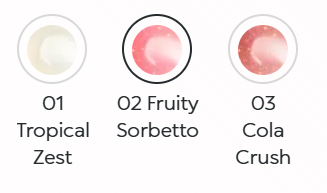Kiko Milano Juicy Fizz 3D Hydra Lip Gloss színkódok 02 Fruity Sorbetto